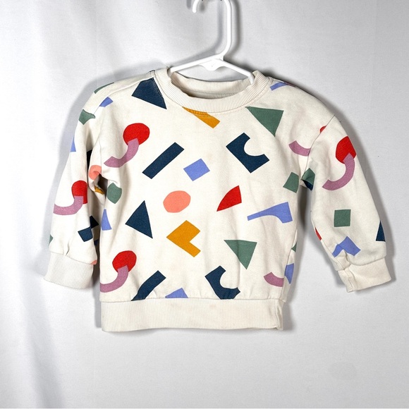 Hanna Andersson Kids Sweatshirt Cotton Abstract Geometric Print Unisex 18-24m - Picture 3 of 10